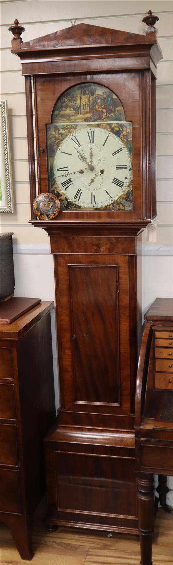 A Breckenridge & Son Kilmarnock mahogany longcase clock H.220cm